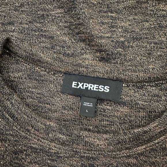 Express Brown and Black Melange Crewneck Sweater - Picture 3 of 4